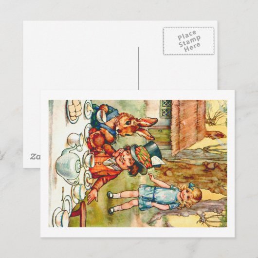 Tea Party van Mad Hatter - Alice in Wonderland Briefkaart (Voorkant / Achterkant)