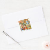 Tea Party van Mad Hatter - Alice in Wonderland Vierkante Sticker (Envelop)