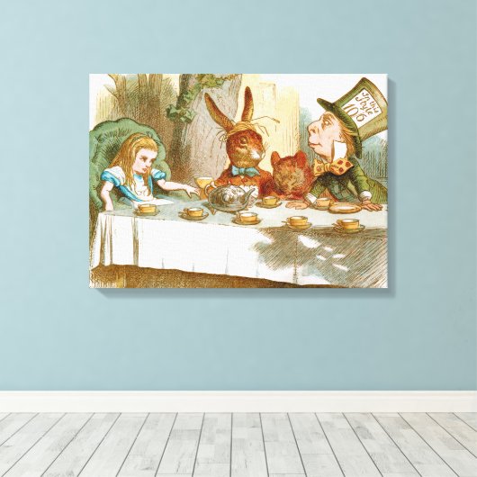 Tea Party van Mad Hatter Canvas Afdruk (Insitu (Houten vloer))