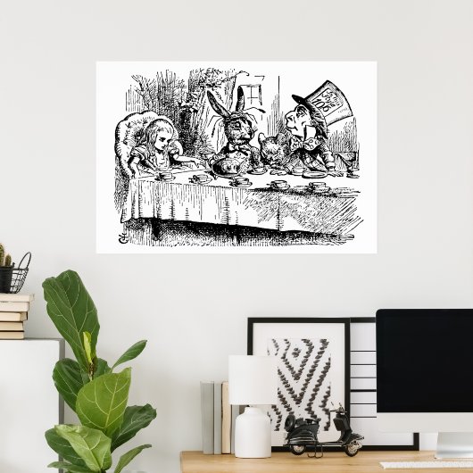 Tea Party van Mad Hatter Poster (Thuiskantoor)