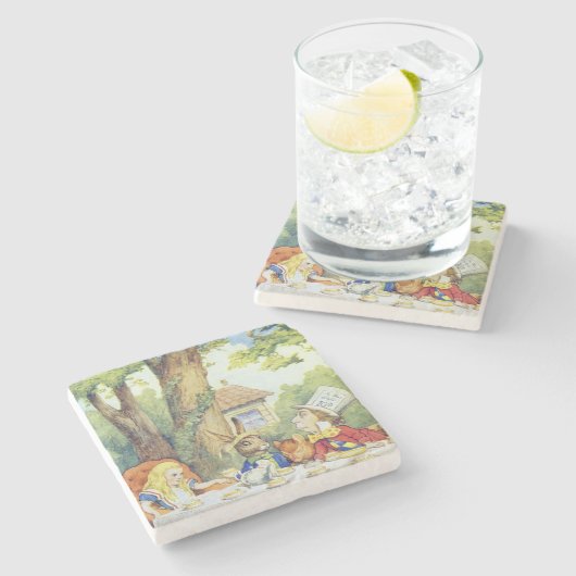 Tea Party van Mad Hatter Stenen Onderzetter (Zijkant)