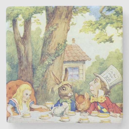 Tea Party van Mad Hatter Stenen Onderzetter (Voorkant)
