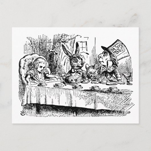 Tea Party van Mad Hatter Uitnodiging Briefkaart (Voorkant)