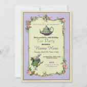 Tea Party Verjaardag Alice in Wonderland Uitnodigi Kaart (Voorkant)