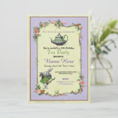 Tea Party Verjaardag Alice in Wonderland Uitnodigi Kaart (Staand voorkant)