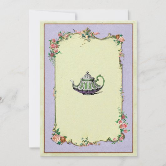 Tea Party Verjaardag Alice in Wonderland Uitnodigi Kaart (Achterkant)