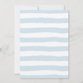  Tea Party Verjaardag Baby Blue Stripes Kaart (Achterkant)