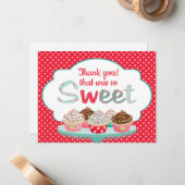 Tea Party Verjaardag Bedankt Flat Note Kaart Notitiekaartje (Voorkant / Achterkant in situ)