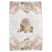 Tea Party Verjaardag Floral gepersonaliseerd Medium Cadeauzakje (Achterkant)