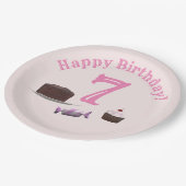 Tea-party verjaardag papieren bordje (Gekanteld)