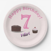 Tea-party verjaardag papieren bordje (Voorkant)