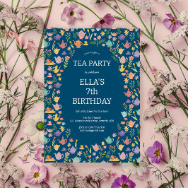 Tea Party Verjaardag Schattige Custom Kleurrijke B Kaart