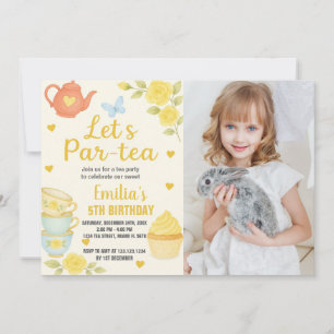 Tea Party Verjaardag Uitnodiging met foto