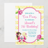 Tea Party Verjaardag Uitnodiging Tea Party Uitnodi (Voorkant / Achterkant)