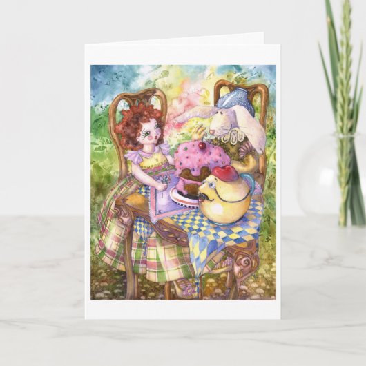Tea Party verjaardagskaart Bedankkaart (Voorkant)