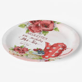Tea party verjaardagsposttheepot gepersonaliseerd papieren bordje (Gekanteld)