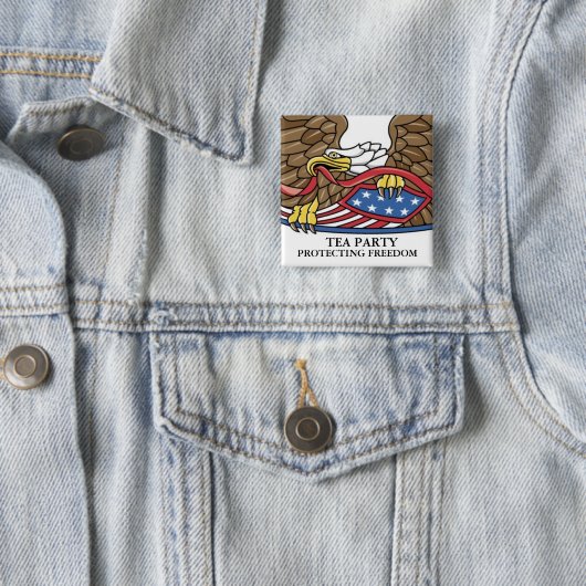 TEA PARTY VIERKANTE BUTTON 5,1 CM (In situ)