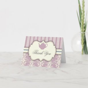 Tea Party Vintage Damask Thank You Card Bedankkaart