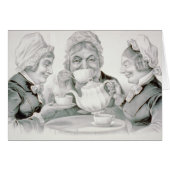  Tea Party-vrienden, een kopje dat juicht (Voorkant Horizontaal)