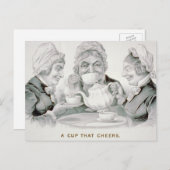  Tea Party-vrienden, een kopje dat juicht Briefkaart (Voorkant / Achterkant)