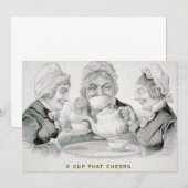  Tea Party-vrienden, een kopje dat juicht Kaart (Voorkant / Achterkant)