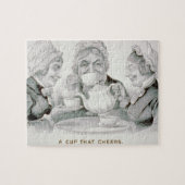 Tea Party-vrienden, een kopje dat juicht Legpuzzel (Horizontaal)