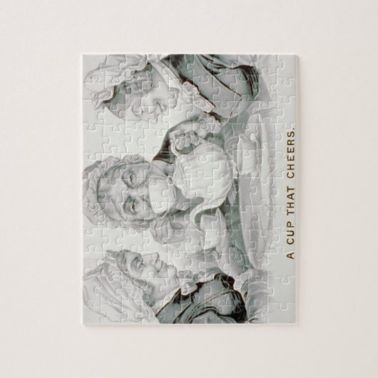 Tea Party-vrienden, een kopje dat juicht Legpuzzel (Verticaal)