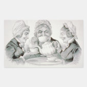  Tea Party-vrienden, een kopje dat juicht Rechthoekige Sticker (Voorkant)