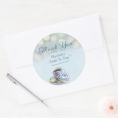  Tea Party Vrijgezellenfeest Aqua Bedankt Ronde Sticker (Envelop)