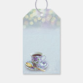  Tea Party Vrijgezellenfeest Aqua Cadeaulabel (Achterkant)