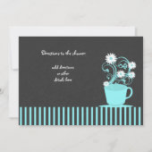 Tea Party Vrijgezellenfeest Aqua en leisteen Kaart (Achterkant)