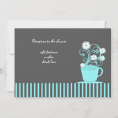 Tea Party Vrijgezellenfeest Aqua en leisteen Kaart (Achterkant)