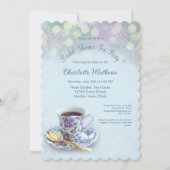 Tea Party Vrijgezellenfeest Aqua Kaart (Voorkant)