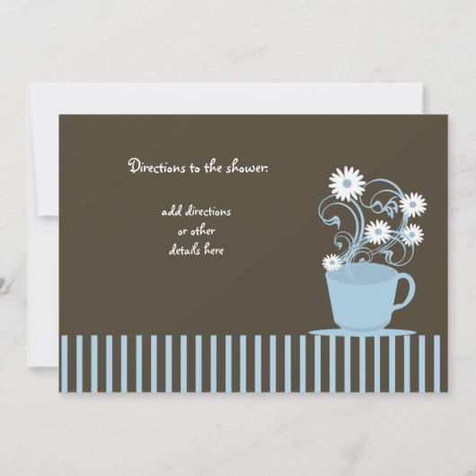 Tea Party Vrijgezellenfeest blauw en bruin Kaart (Achterkant)