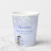 Tea Party Vrijgezellenfeest Blauw Papieren Bekers (Voorkant)