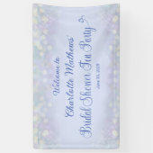 Tea Party Vrijgezellenfeest Blauw Welkom Spandoek (Verticaal)