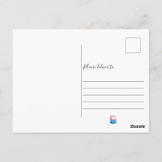 Tea Party Vrijgezellenfeest Bloemen Schattige  blo Briefkaart (Achterkant)