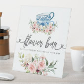 Tea Party Vrijgezellenfeest Bloemenbar Reclamebord Met Voetstuk (Insitu)