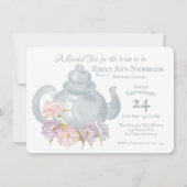 Tea Party Vrijgezellenfeest Bloemenpot Uitnodiging (Voorkant)