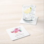 Tea Party Vrijgezellenfeest Blush Dusty Roos Teapo Kartonnen Onderzetters (Insitu)