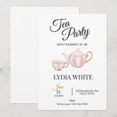 Tea Party Vrijgezellenfeest bruids theedouche Kaart (Voorkant / Achterkant)