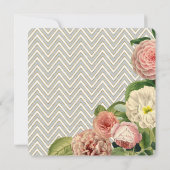 Tea Party Vrijgezellenfeest Chevron Stripes Roos Kaart (Achterkant)