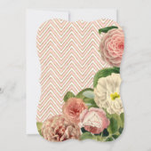 Tea Party Vrijgezellenfeest Chevron Stripes Roos Kaart (Achterkant)