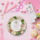 Tea Party Vrijgezellenfeest Chevron Stripes Roos Papieren Bordje (Feest)