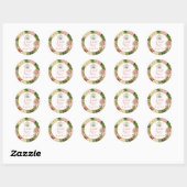 Tea Party Vrijgezellenfeest Chevron Stripes Roos Ronde Sticker (Vel)