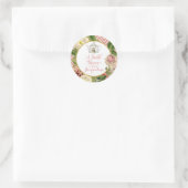 Tea Party Vrijgezellenfeest Chevron Stripes Roos Ronde Sticker (Tas)