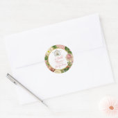 Tea Party Vrijgezellenfeest Chevron Stripes Roos Ronde Sticker (Envelop)