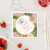 Tea Party Vrijgezellenfeest Chevron Stripes Roos Servetten (Insitu)