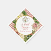 Tea Party Vrijgezellenfeest Chevron Stripes Roos Servetten (Hoek)