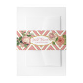 Tea Party Vrijgezellenfeest Chevron Stripes Roos Uitnodigingen Wikkel (Voorkant Voorbeeld)